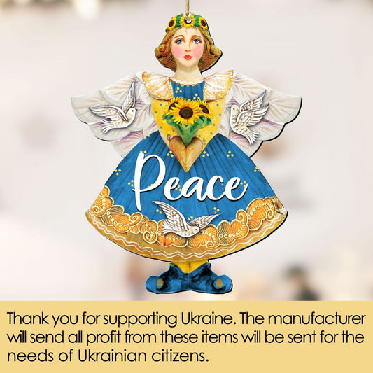 Peace to Ukraine Wooden Ornaments by G. DeBrekht - International Decor - 8157616-3-1