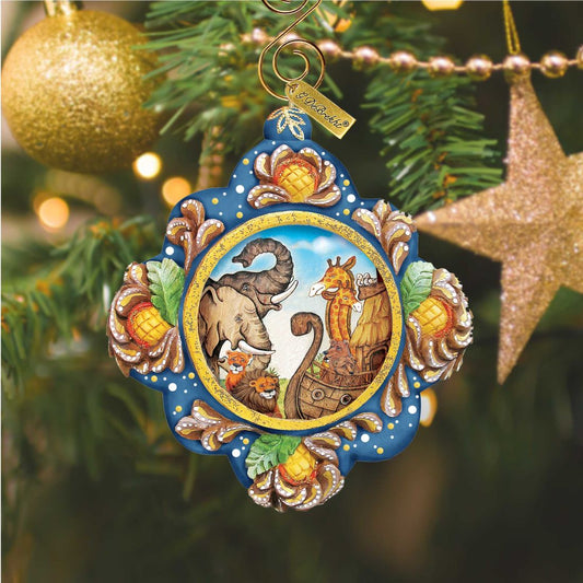 Noah's Ark Sculpted Hand-Painted Christmas Ornament by G. DeBrekht - Nativity Holiday Decor - 6102517-1