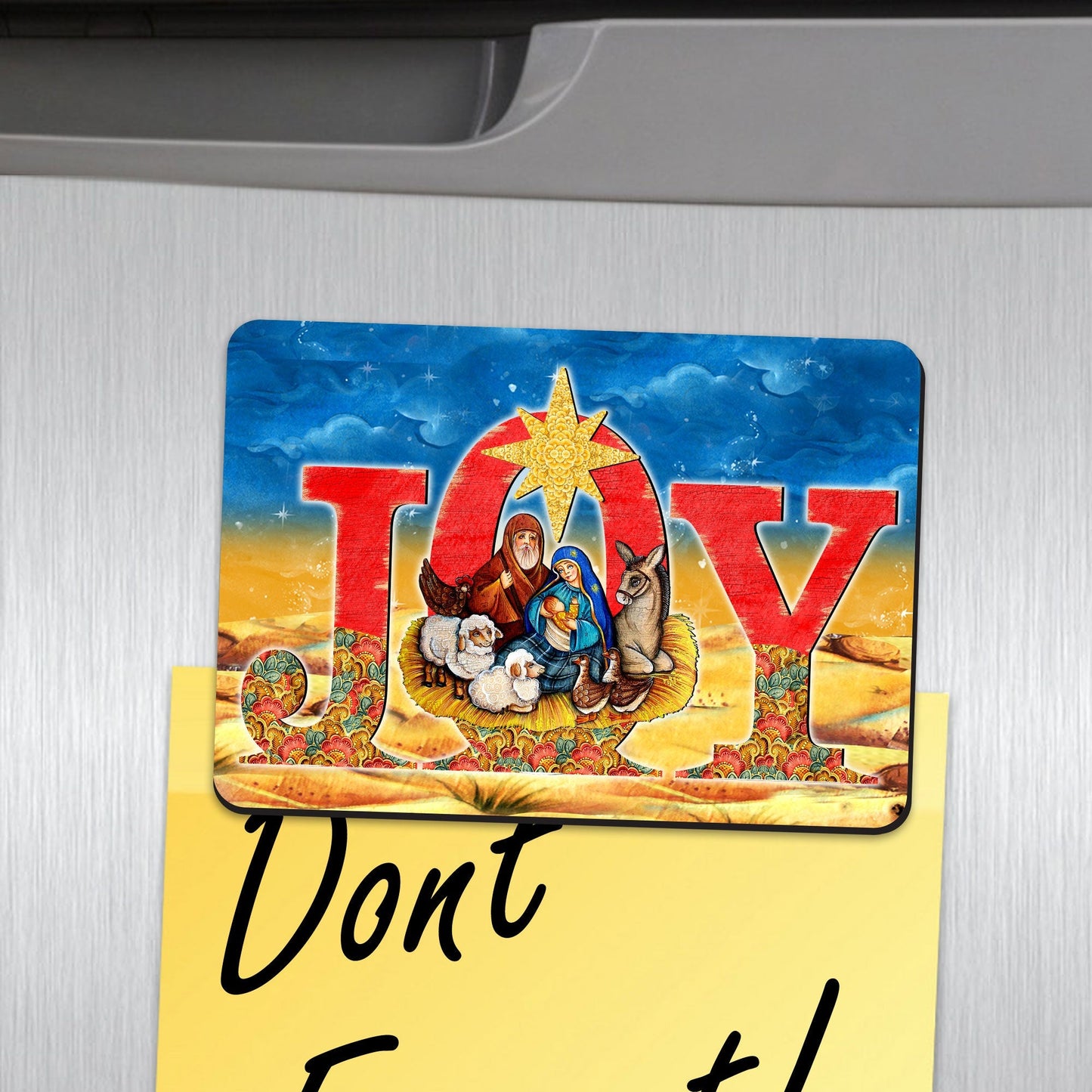 Joy Nativity Shape Refrigerator Magnets Set of 3-0