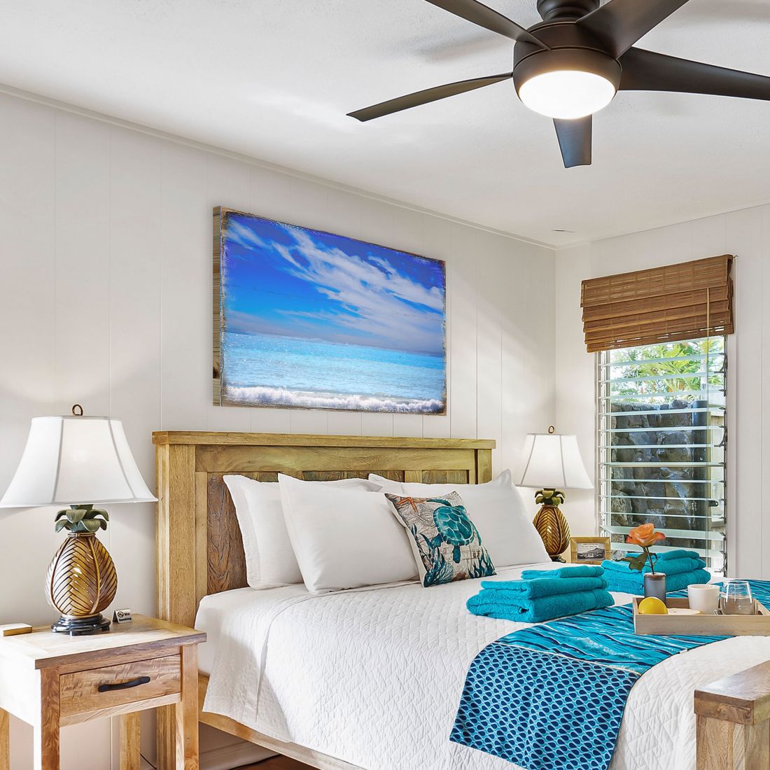 The Beach Wood Wooden Coastal Wall Art by Nature Wonders - Coastal Sea-Life Decor - 95226-3B-4