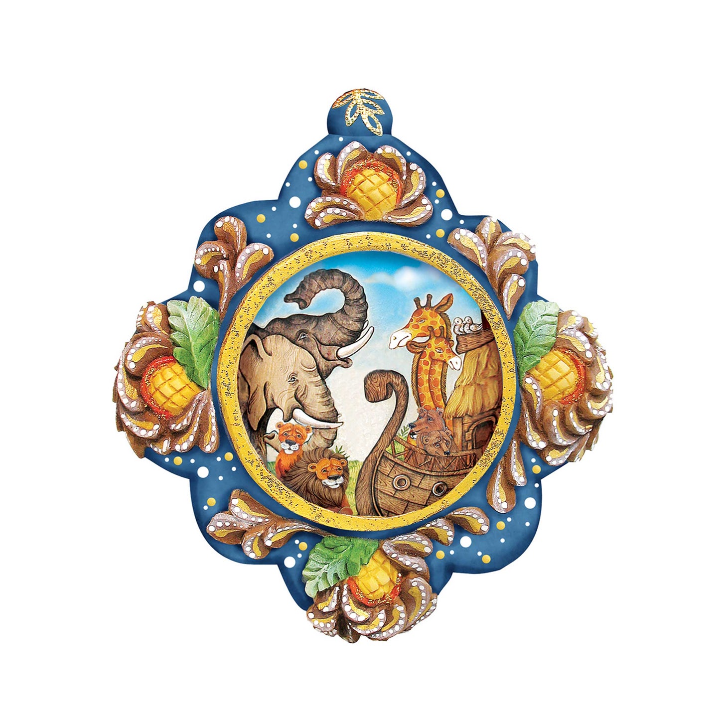 Noah's Ark Sculpted Hand-Painted Christmas Ornament by G. DeBrekht - Nativity Holiday Decor - 6102517-2