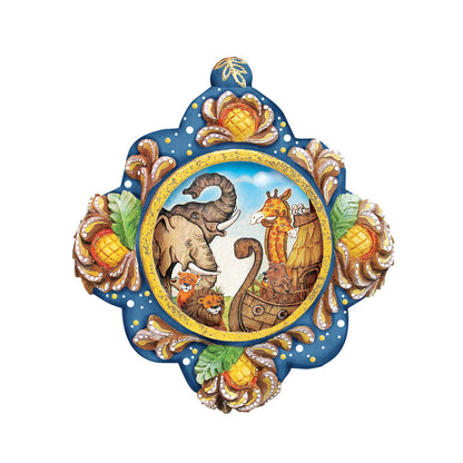 Noah's Ark Sculpted Hand-Painted Christmas Ornament by G. DeBrekht - Nativity Holiday Decor - 6102517-2