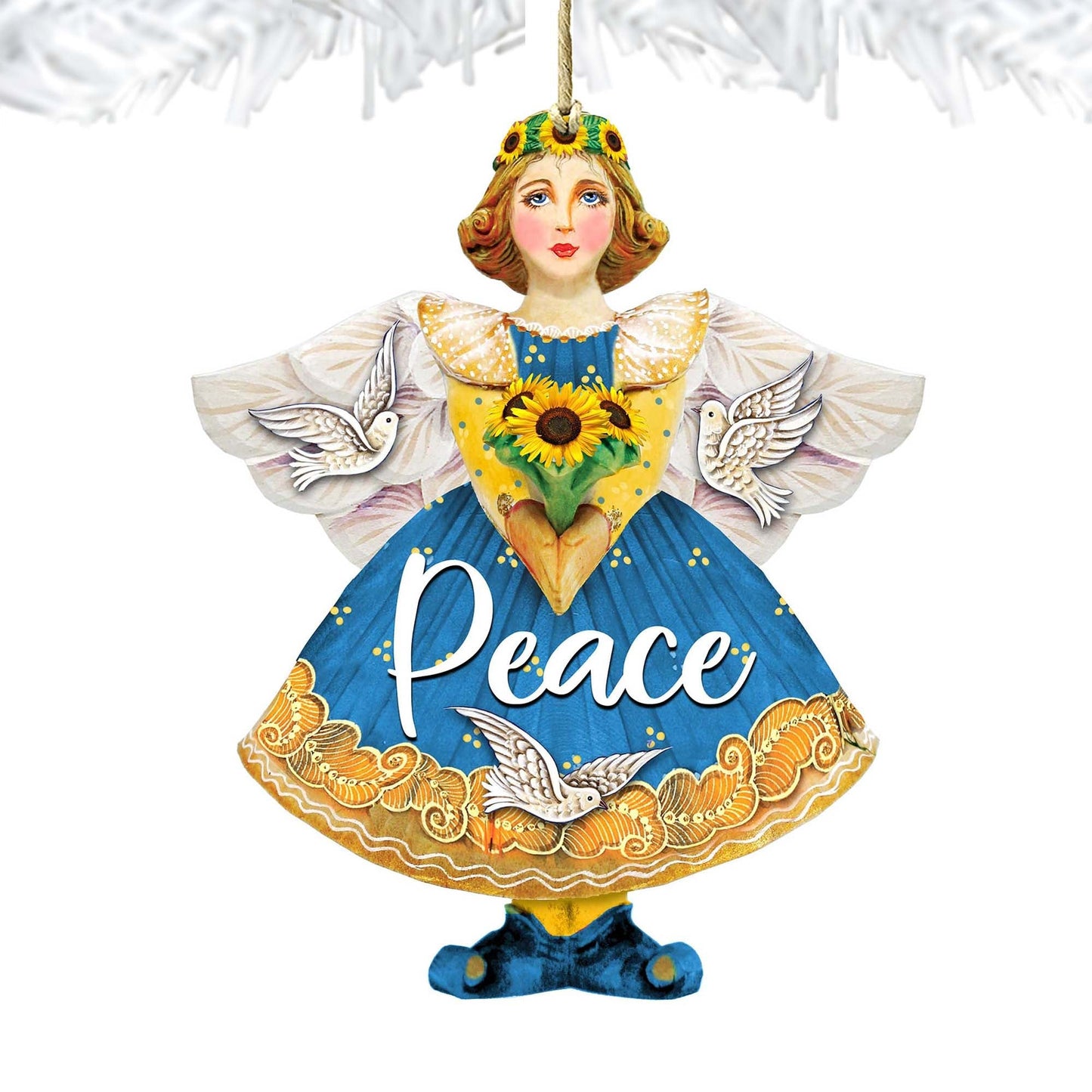 Peace to Ukraine Wooden Ornaments by G. DeBrekht - International Decor - 8157616-3-4