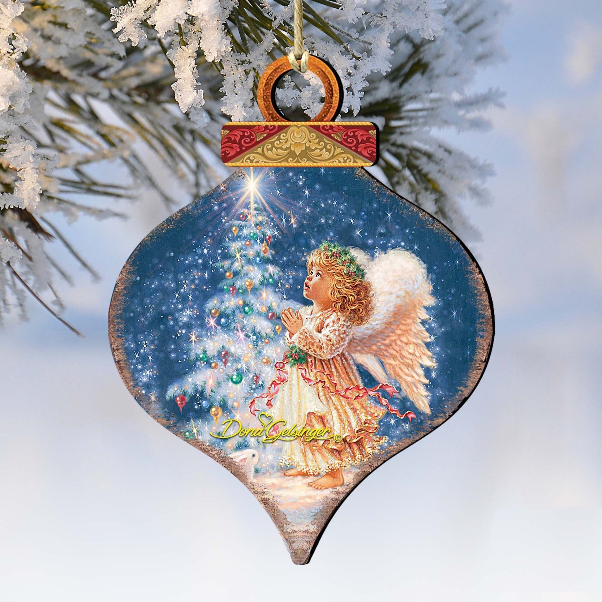 Light of Christmas Angel Wooden Ornaments by Gelsinger - Nativity Holiday Decor - 8031152-0703-0