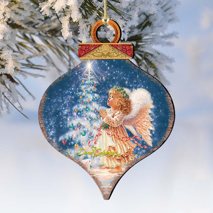Light of Christmas Angel Wooden Ornaments by Gelsinger - Nativity Holiday Decor - 8031152-0703-0