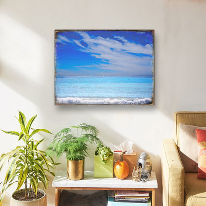 The Beach Wood Wooden Coastal Wall Art by Nature Wonders - Coastal Sea-Life Decor - 95226-3B-2