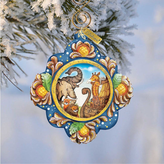 Noah's Ark Sculpted Hand-Painted Christmas Ornament by G. DeBrekht - Nativity Holiday Decor - 6102517-0