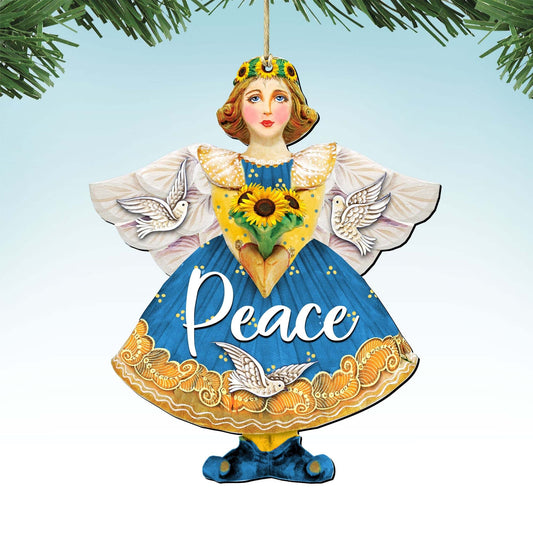 Peace to Ukraine Wooden Ornaments by G. DeBrekht - International Decor - 8157616-3-0