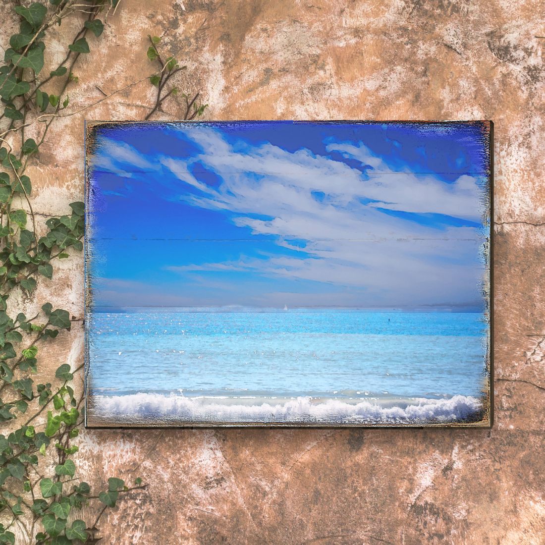 The Beach Wood Wooden Coastal Wall Art by Nature Wonders - Coastal Sea-Life Decor - 95226-3B-1