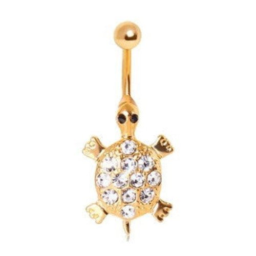 Sea Turtle Gemmed Navel Ring-0